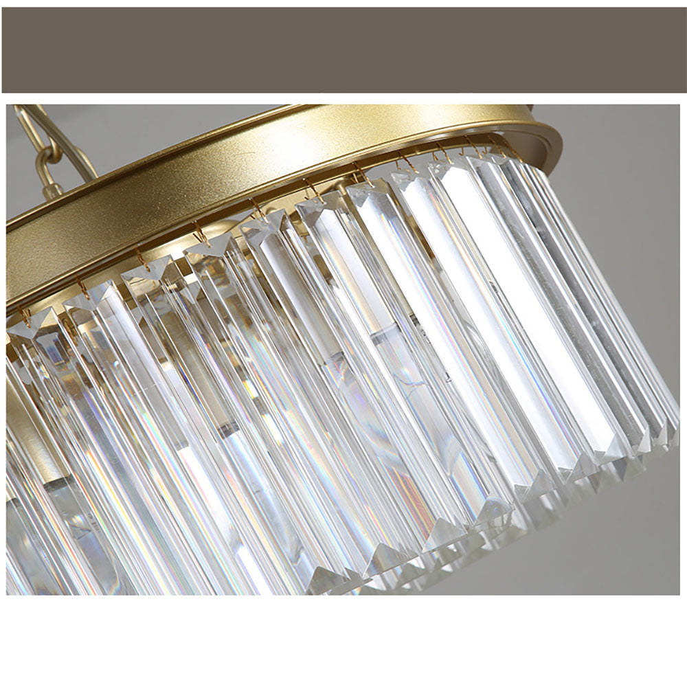 Gold Crystal Ceiling Light 40 Cm 4x E14 Living Room Hallway Bedroom | Temsk