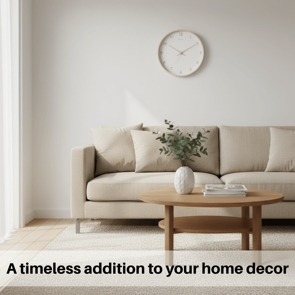 Serenewood Quiet Wooden Wall Clock With Battery Operation | Temsk