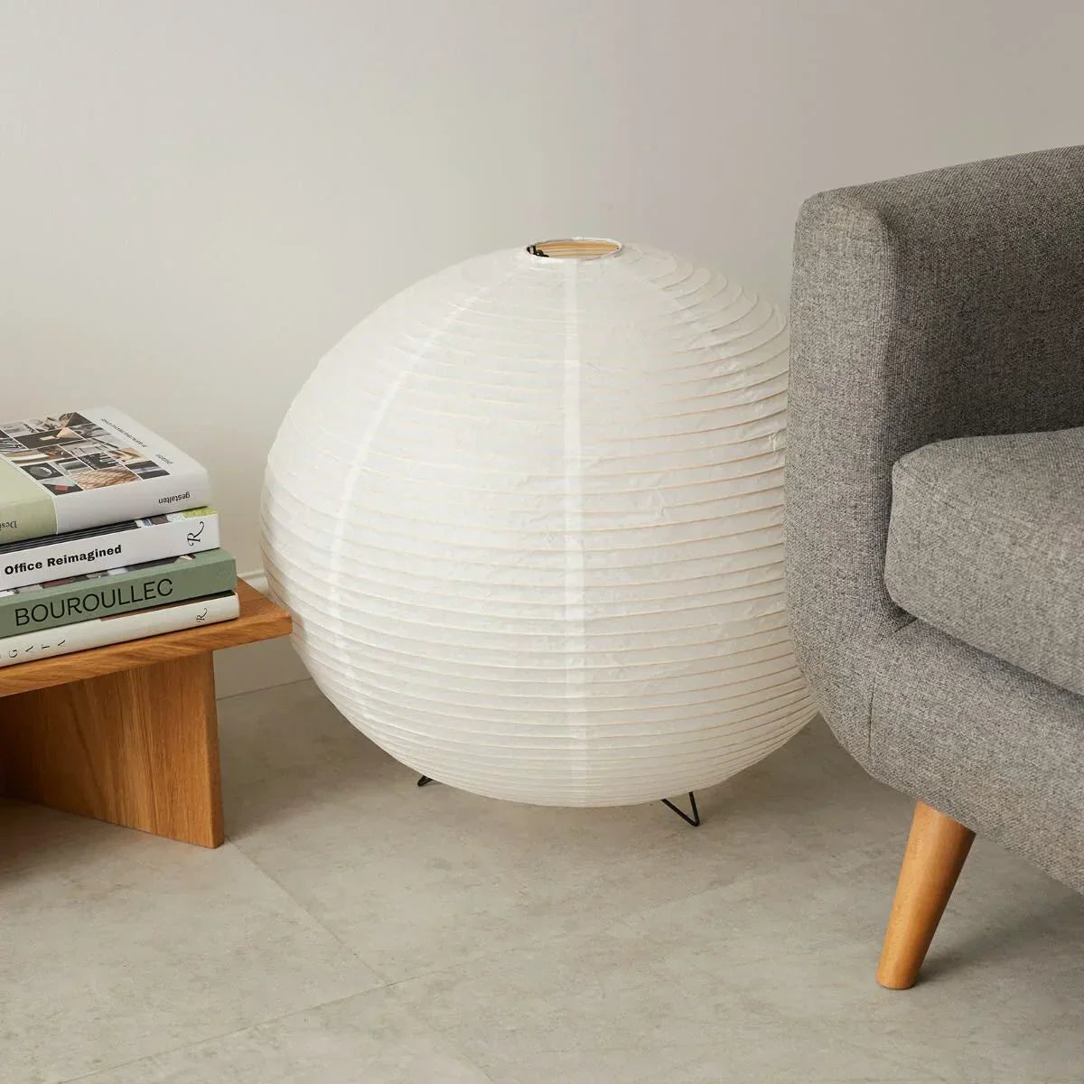 Rice Paper Table Lamp With Spherical Shade For Desks | Temsk