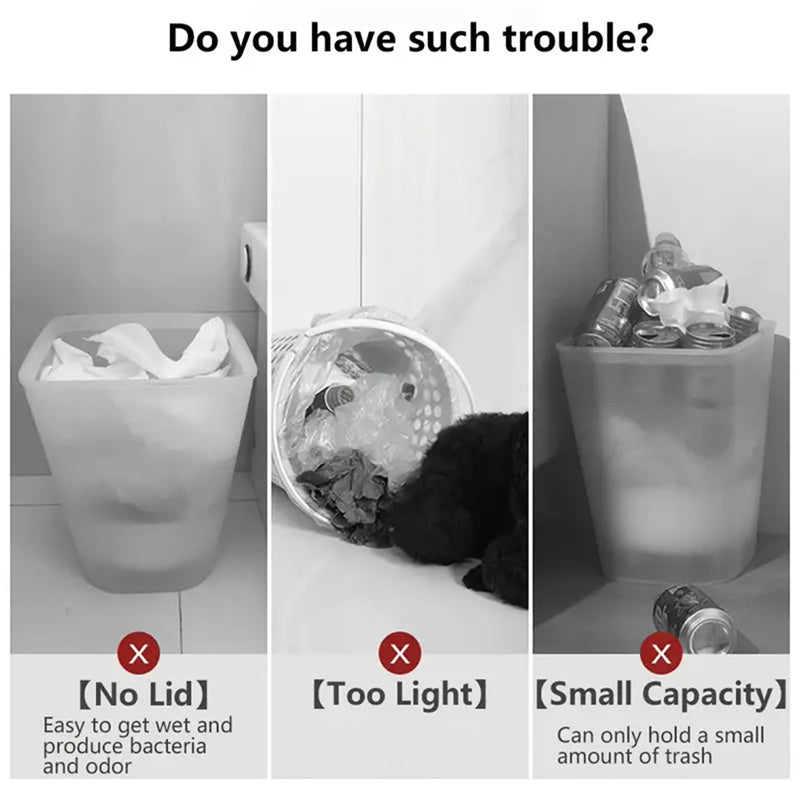 15L Odour Sealing Trash Can With Raised Feet For Kitchen, Living Room, Bathroom | Temsk