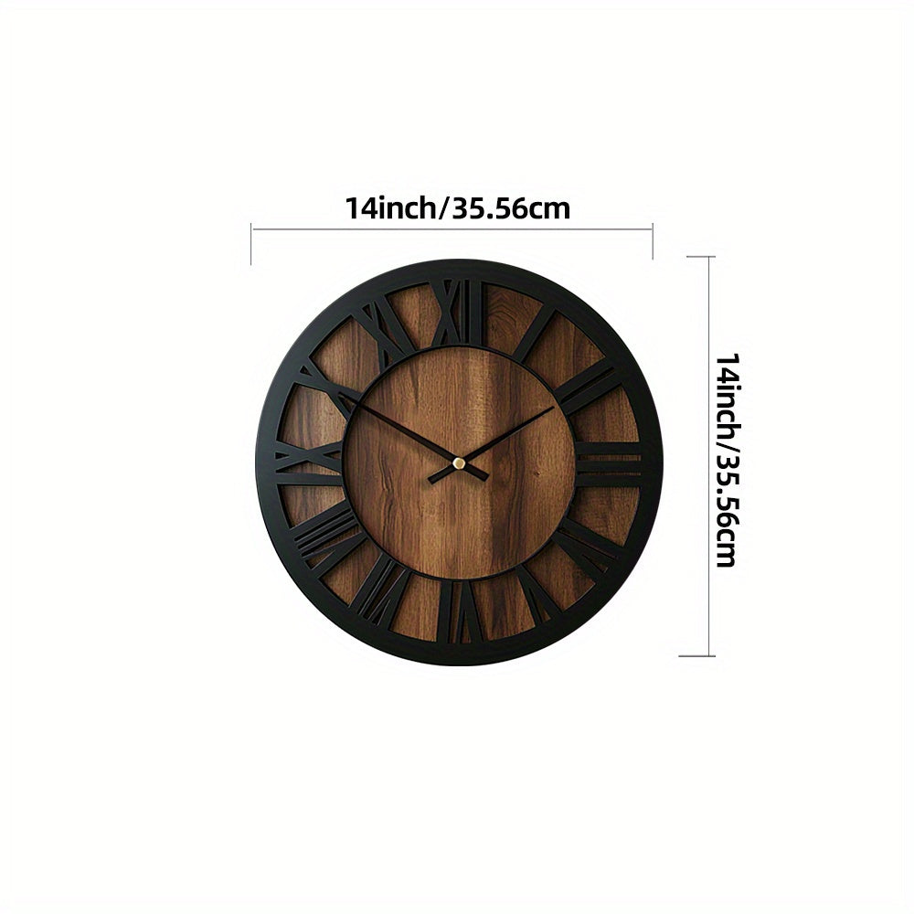 Klassische Vintage-Holzwanduhr mit Zifferblatt in römischen Zahlen | Temsk