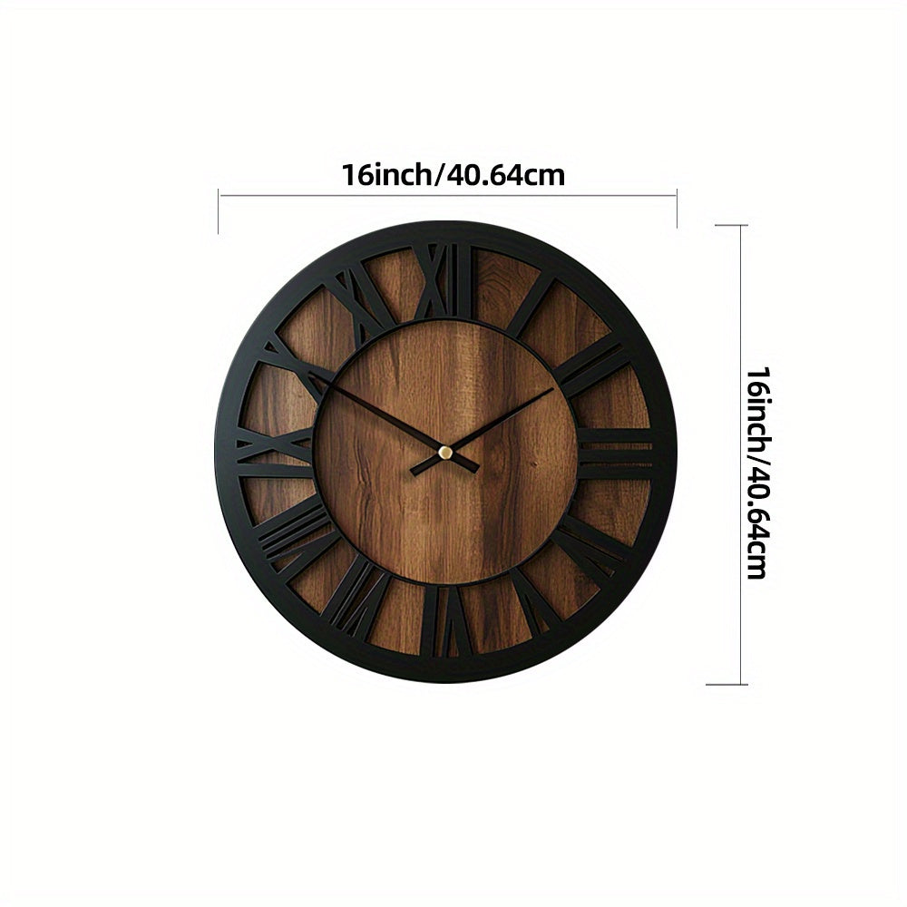Klassische Vintage-Holzwanduhr mit Zifferblatt in römischen Zahlen | Temsk