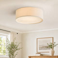 Linen Shade Drum Ceiling Light, Diameter 30/45 Cm, Scandinavian Modern Living Room Lamp | Temsk