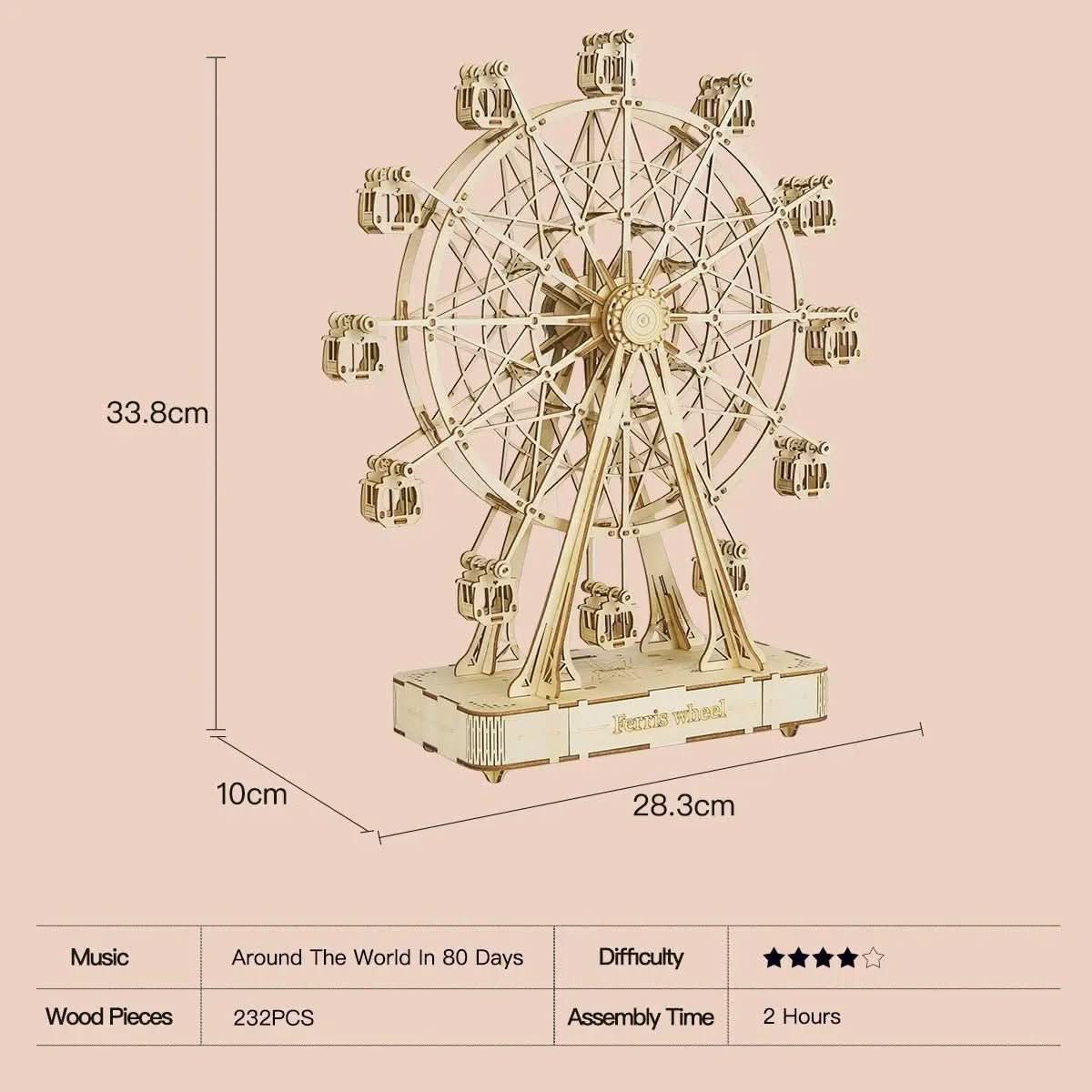 CraftLoom 3D Wooden Ferris Wheel Kit To Build Yourself | Temsk