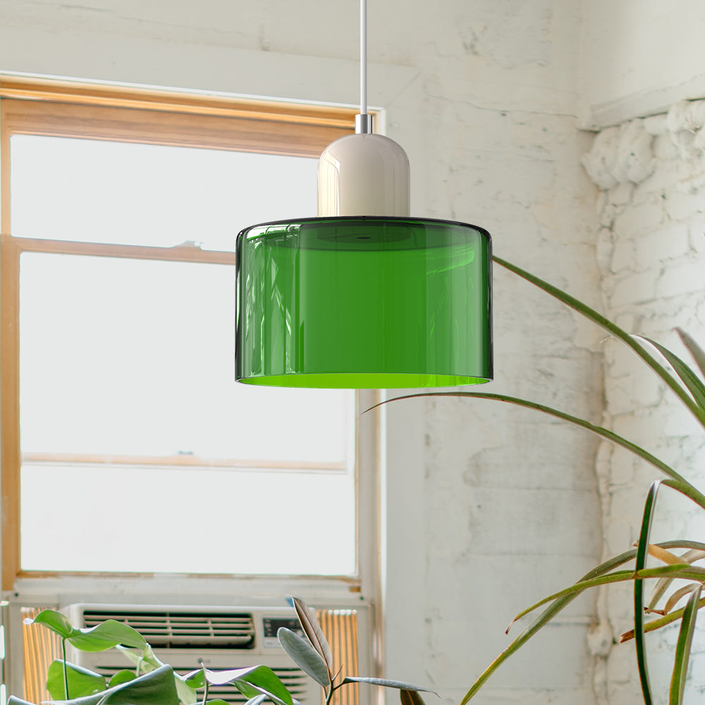 Bauhaus Glas-Pendelleuchte mit lebendiger modernistischer Farbe | Temsk
