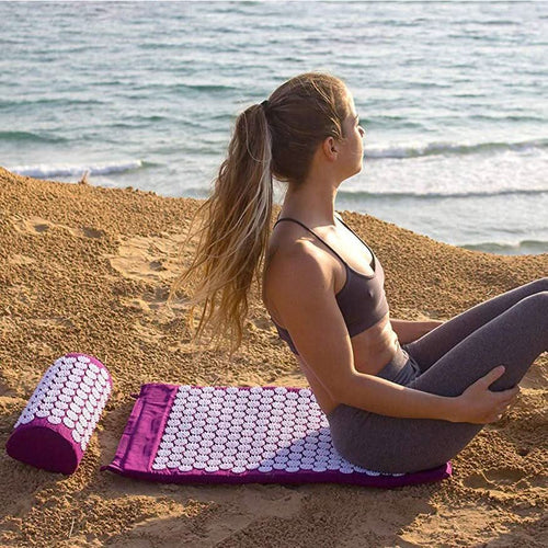 CalmFlow Acupressure Yoga Mat With Cushion Kit For Natural Pain Relief And Relaxation | Temsk