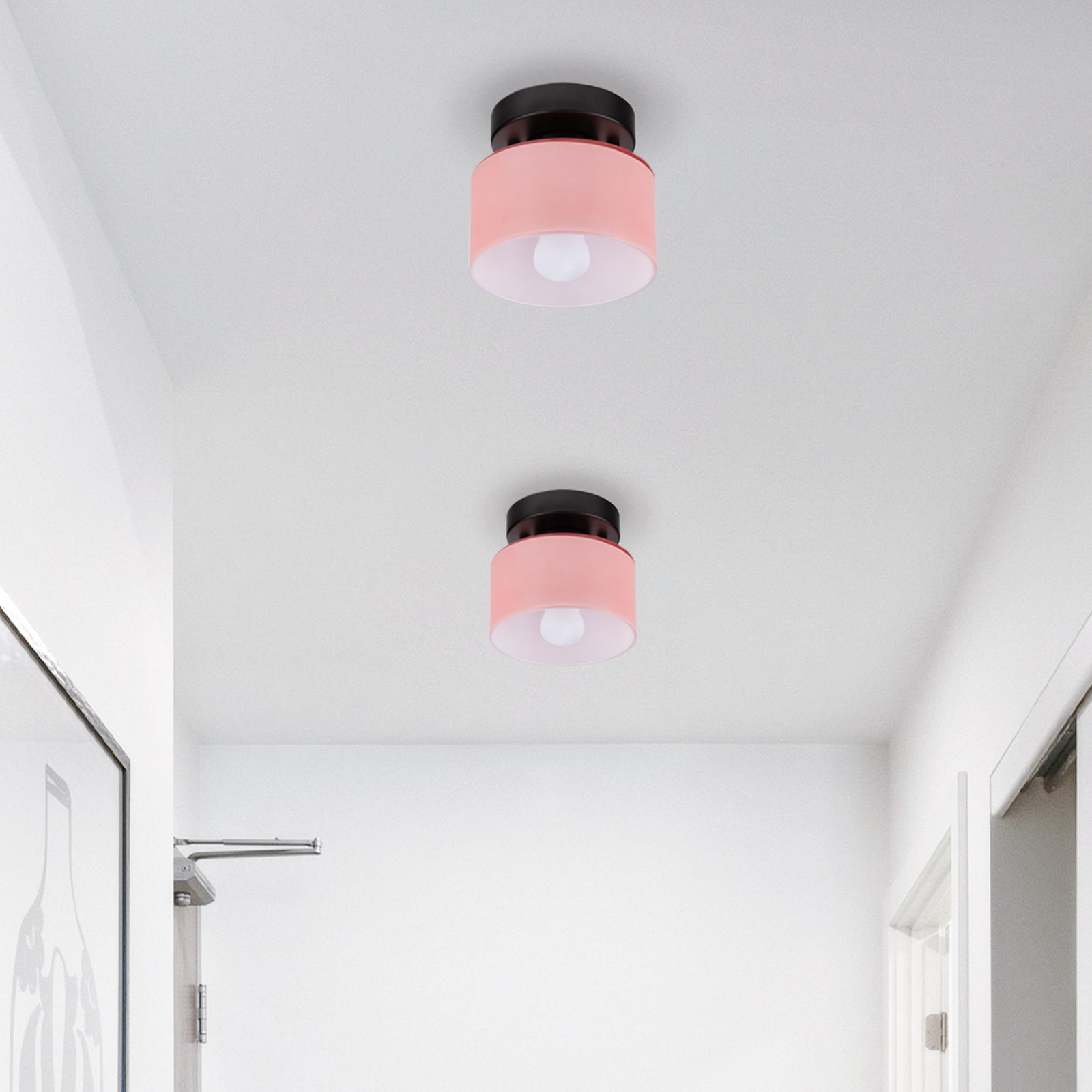 Amber glas retro loftslampe E27/E26 til køkken, gang og stue | Temsk