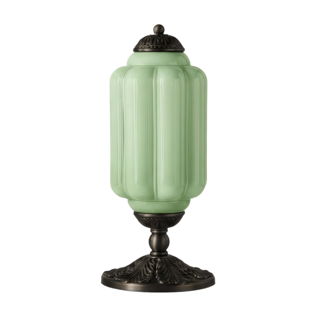 Vintage French Retro Cream Glass Textured Table Lamp Accent | Temsk