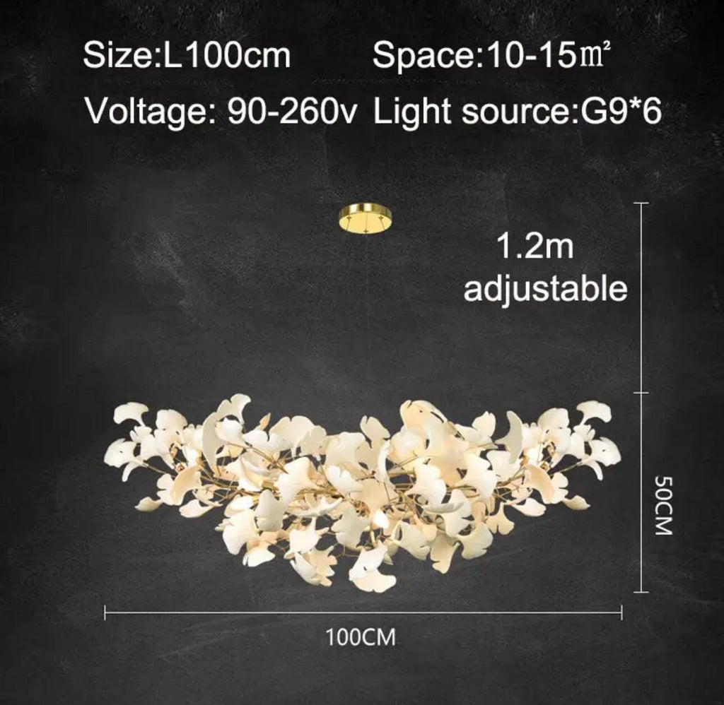 Ceramic Chandelier Petal Ceiling Light Fixture Elegant Glow | Temsk