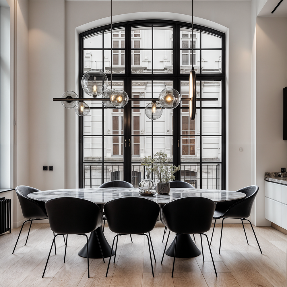 Aurelia Glass Chandelier By LumeCraft With Aluminum Frame And Hand Blown Glass | Temsk
