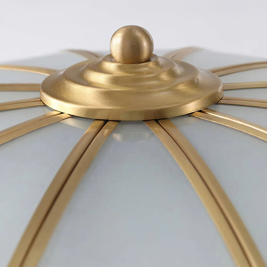 Gold Brass Glass Round Ceiling Light For Living Room Hall Dining Diffused Warm Glow | Temsk