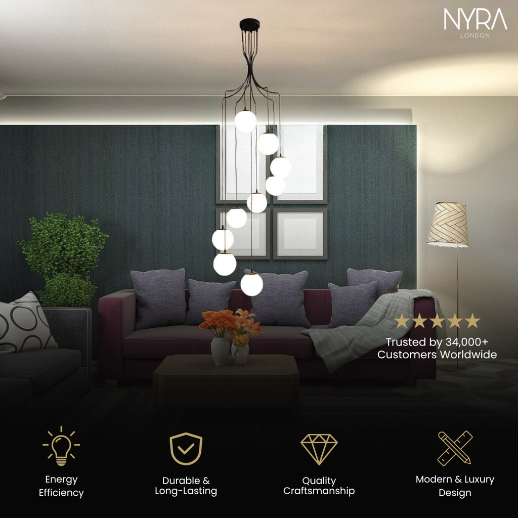 Lyvara Chandelier Modern Pendant Light for Kitchen Dining and Living Rooms | Temsk