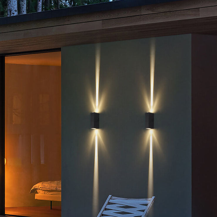 Moderne rechteckige wasserdichte LED-Außenwandleuchte | Temsk