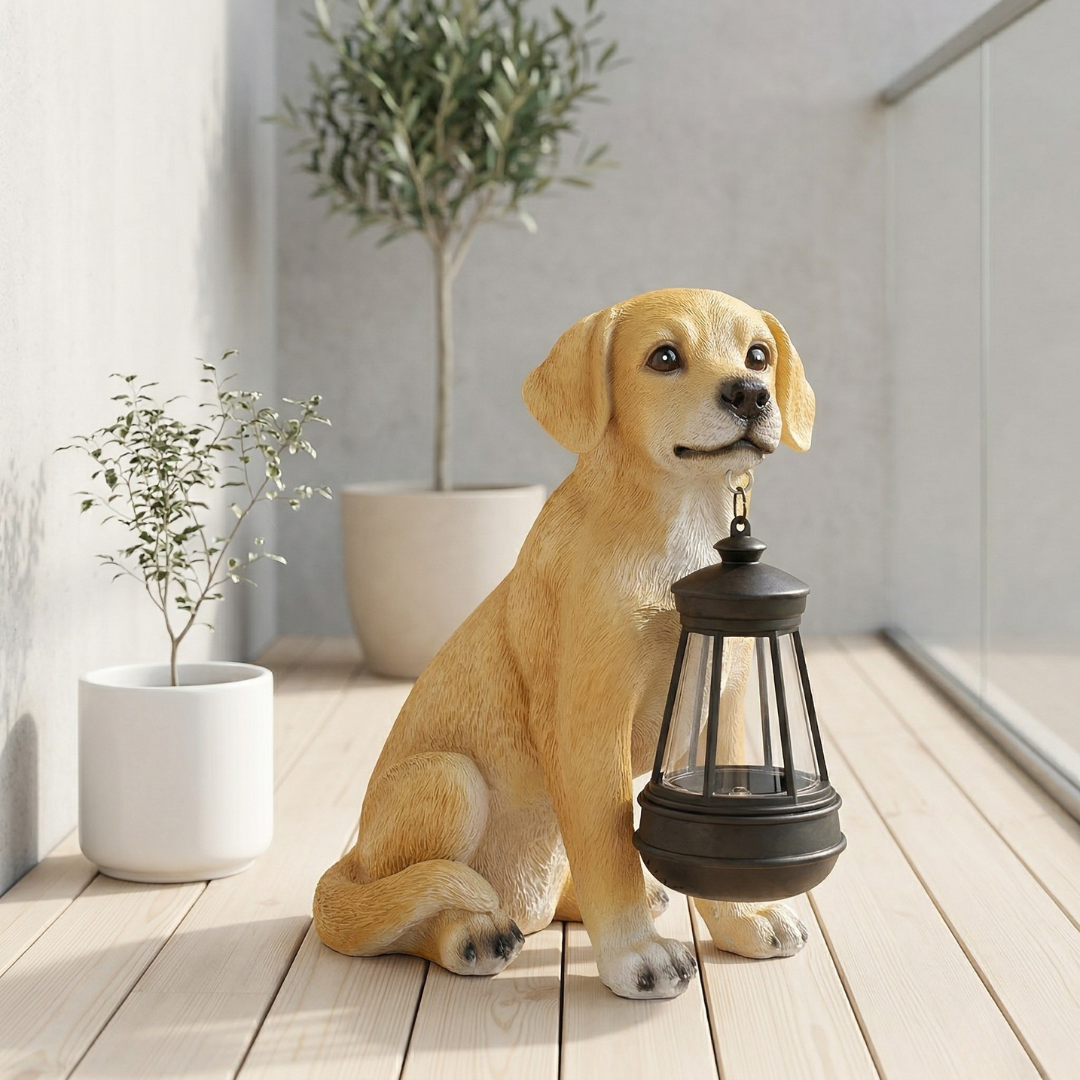 Solar Dog Garden Statue For Outdoor Gardens And Patios | Temsk