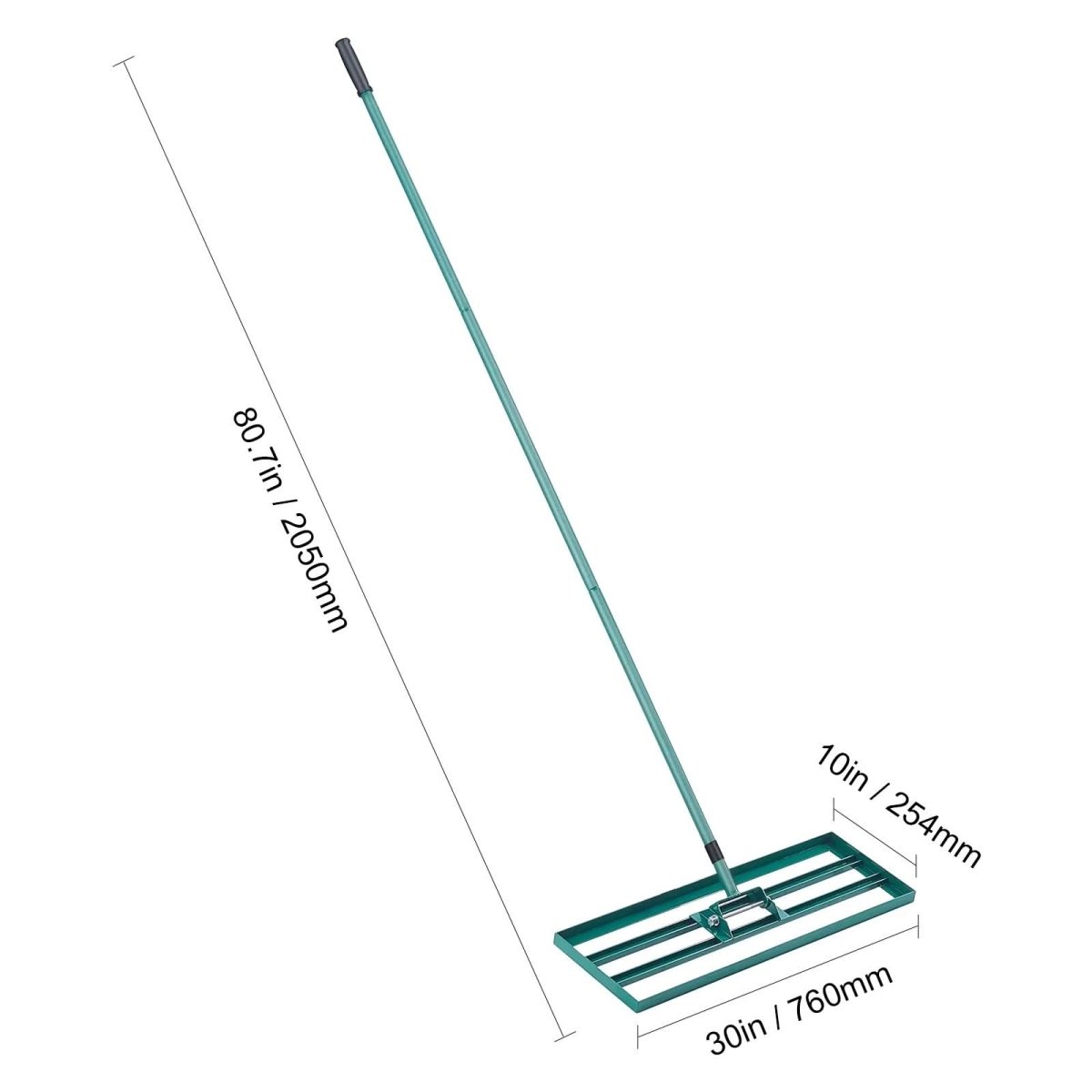 AeroGround Pro Lawn Rake With Extra Long Handle For Level Lawns | Temsk