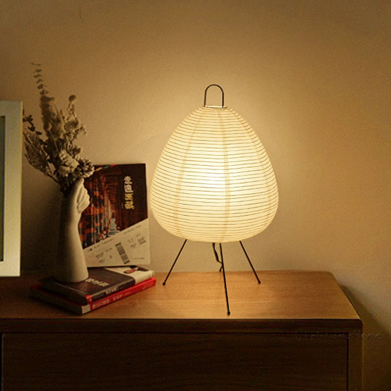 Minimalistická zen stolní lampa s rýžovým papírovým stínidlem | Temsk