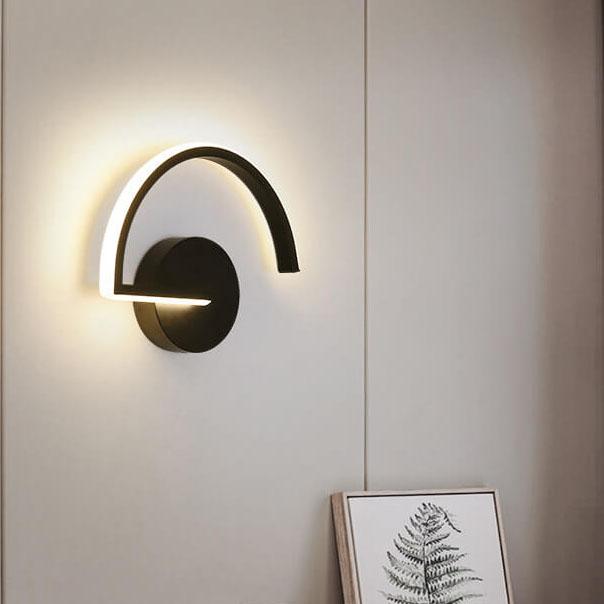 Kurvenlinien-LED-Wandleuchte mit skulpturalem Bogenlicht | Temsk