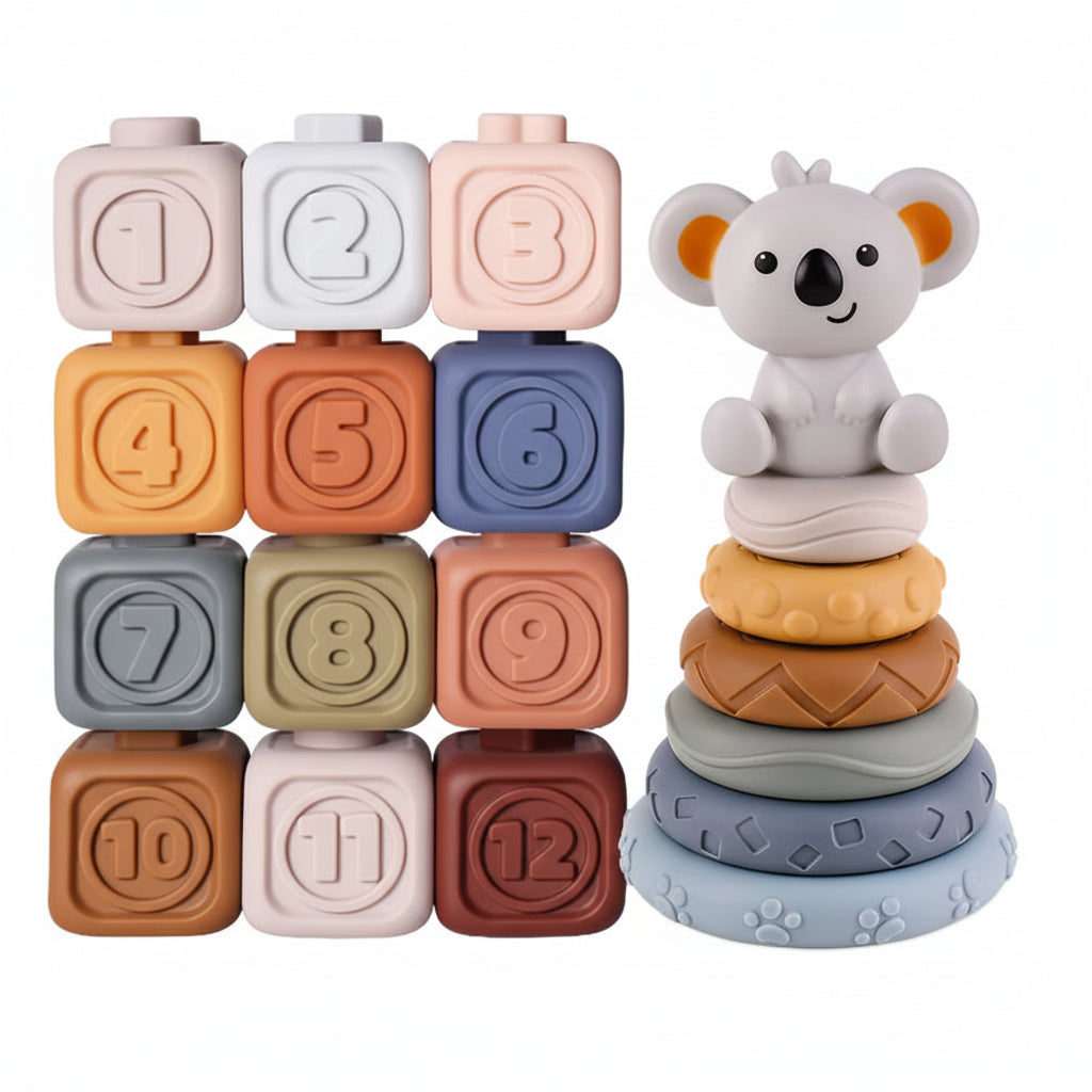Soft Sensory Stacking Blocks With Teething Cubes For Babies | Temsk
