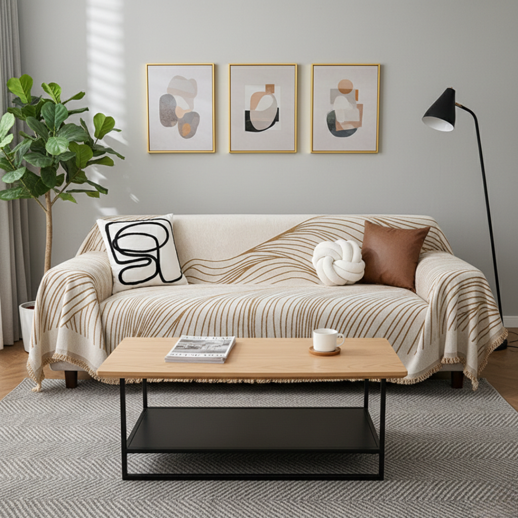 Reversible Jacquard Sofa Cover For Everyday Living Spaces | Temsk