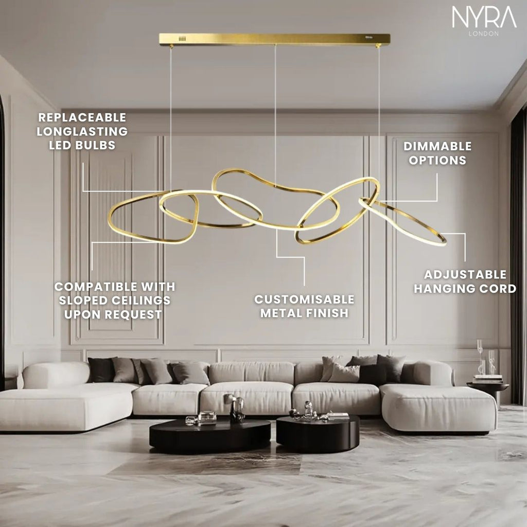 Vela Ring Pendant Light In Rose Gold Or Gold Finish | Temsk