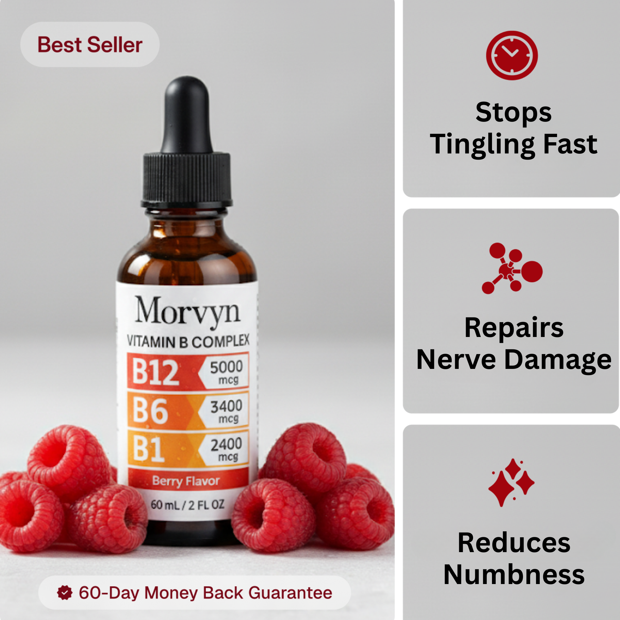 Vitamin B12 Sublingual Drops for Energy & Nerve Support | Temsk