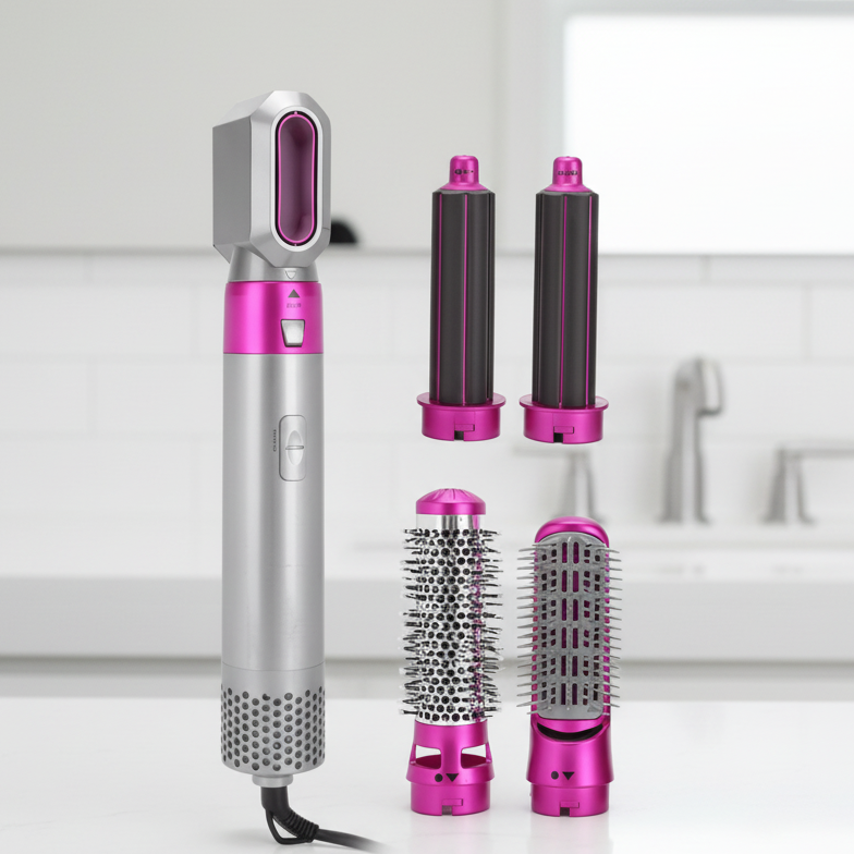 AeroLux 5-In-1 Hair Dryer and Styler for Volume, Curls, and Protection | Temsk