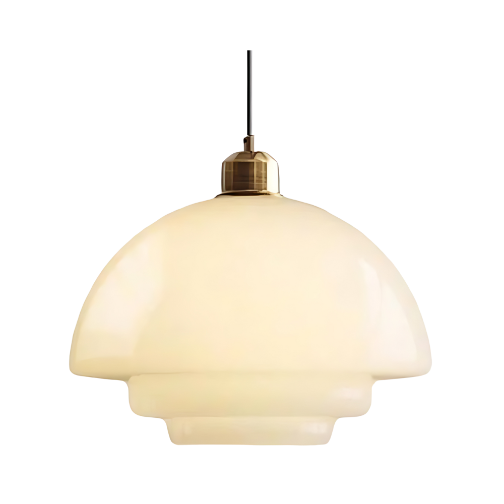 Gold Finish Art Deco Ceiling Lamp With Brass And Glass Vintage Design | Temsk