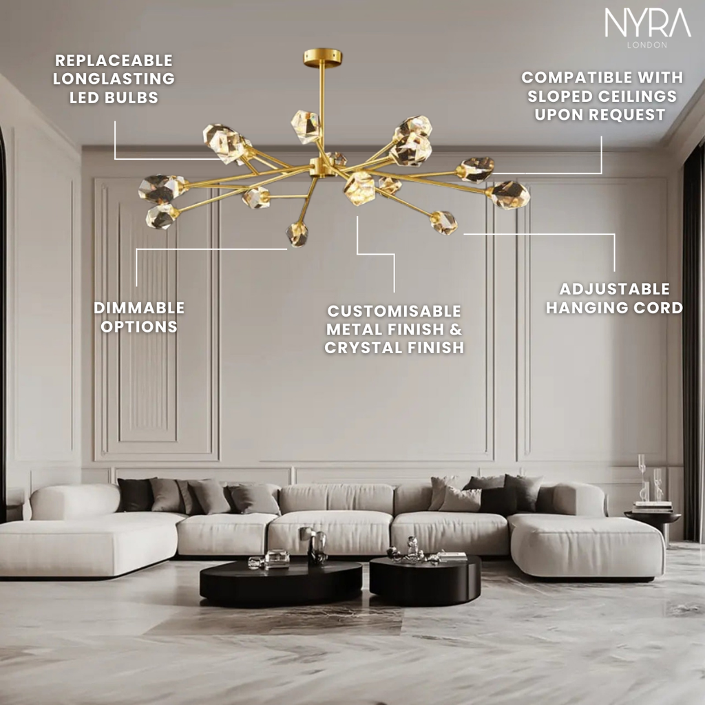 Aurelia Crystal Pendant Light With Modern Design And Bright Beams | Temsk