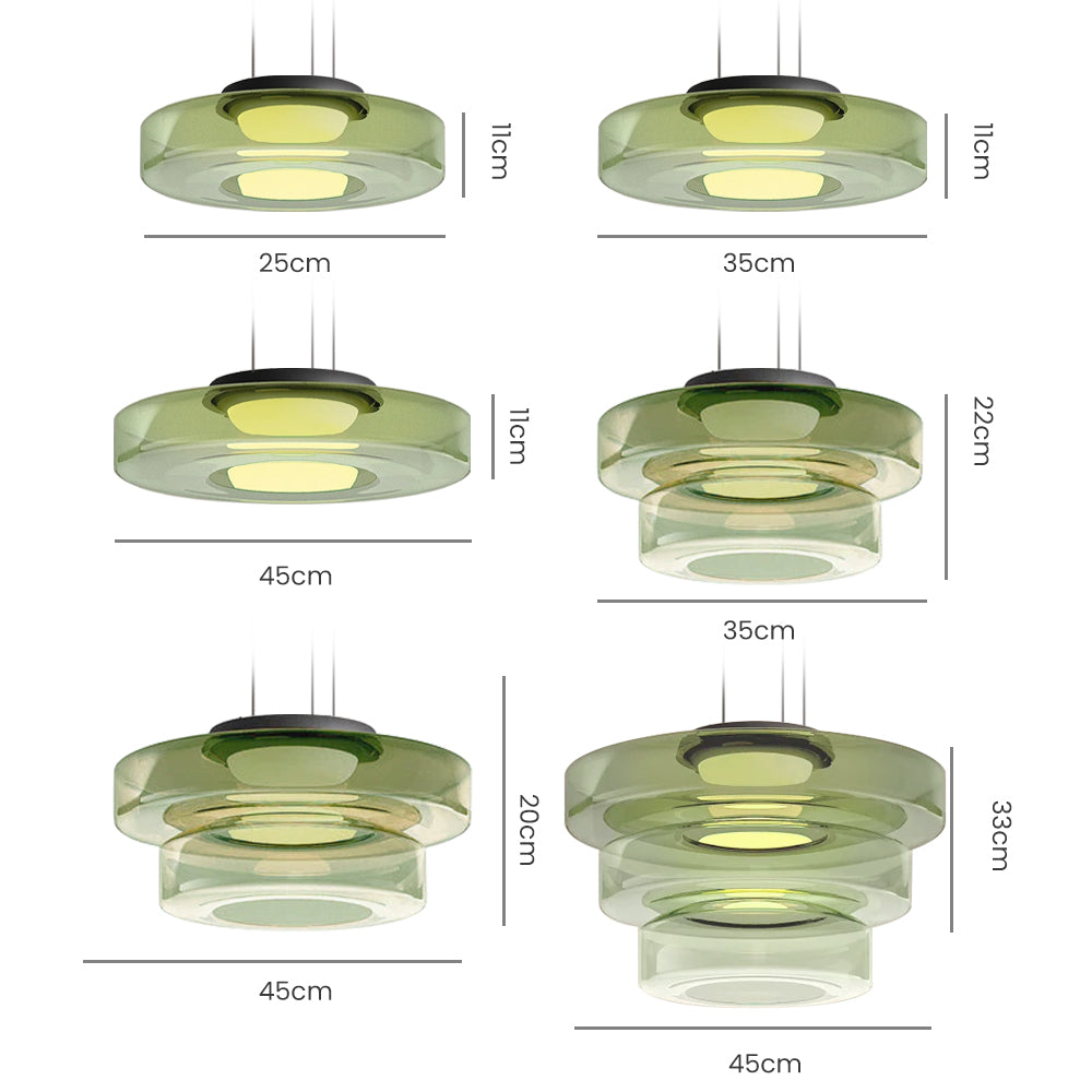 Bauhaus Style Moon Motif Glass Pendant Ceiling Light | Temsk
