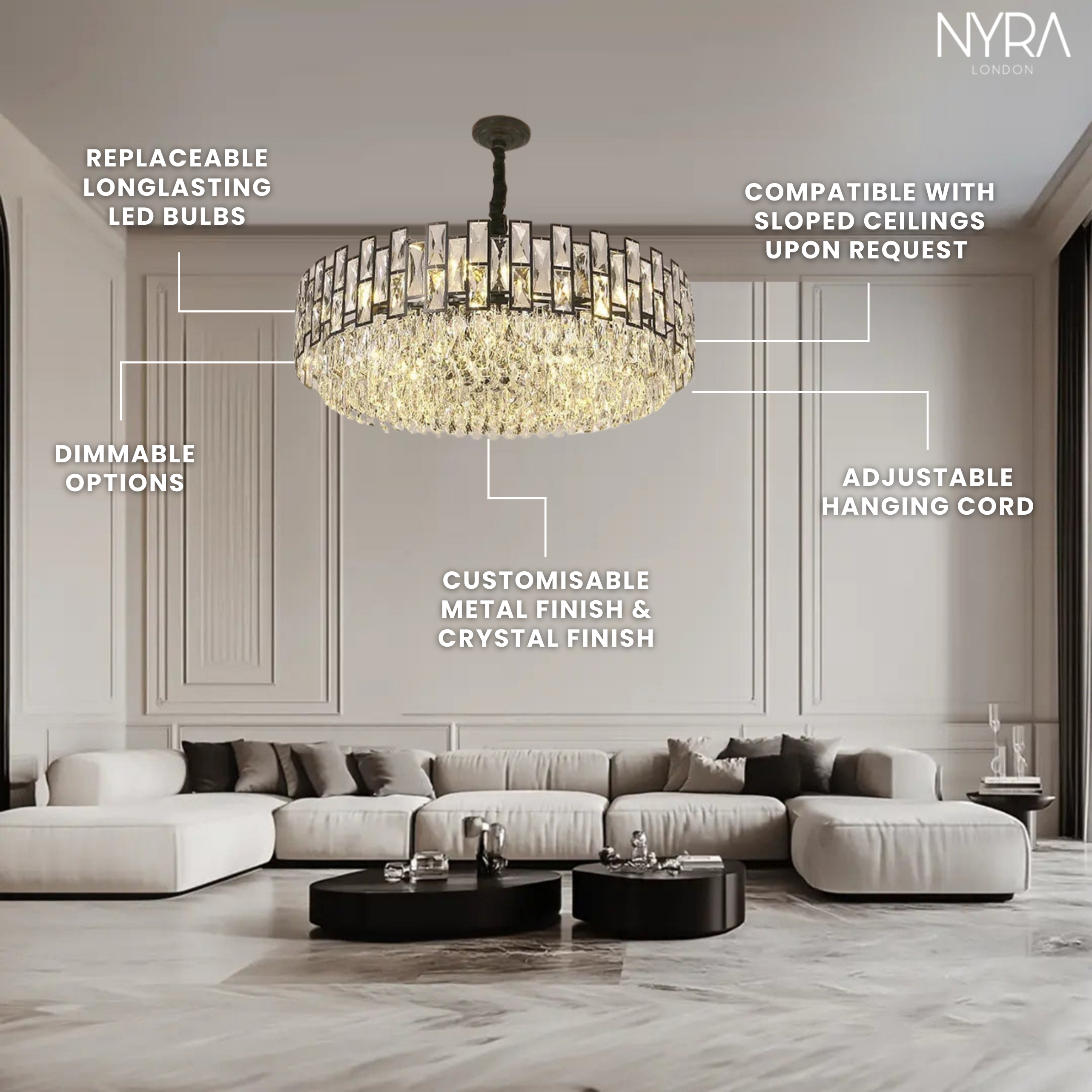 Celestia Crystal Chandeliers Collection for Elegant Interiors | Temsk