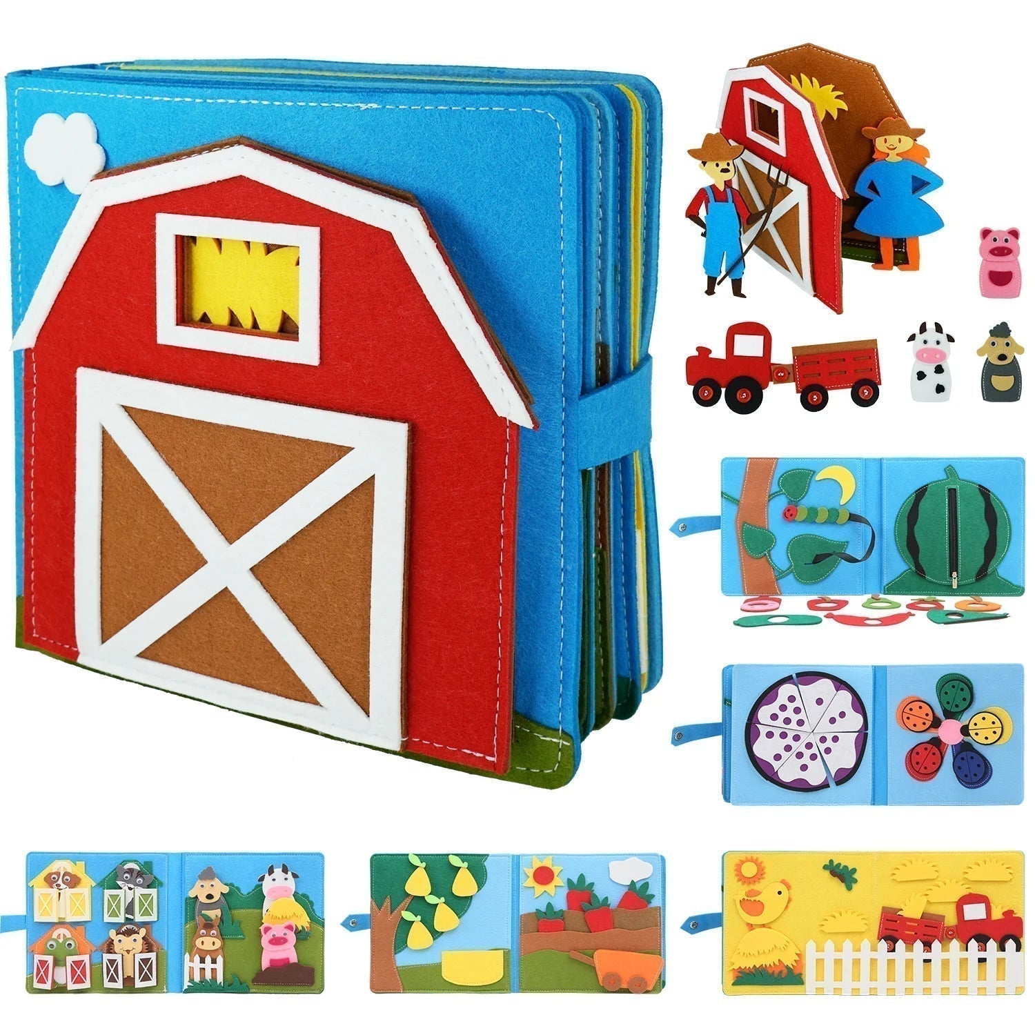 LumaNest Farm Life Felt Quiet Book For Babies With Fruit And Animals | Temsk