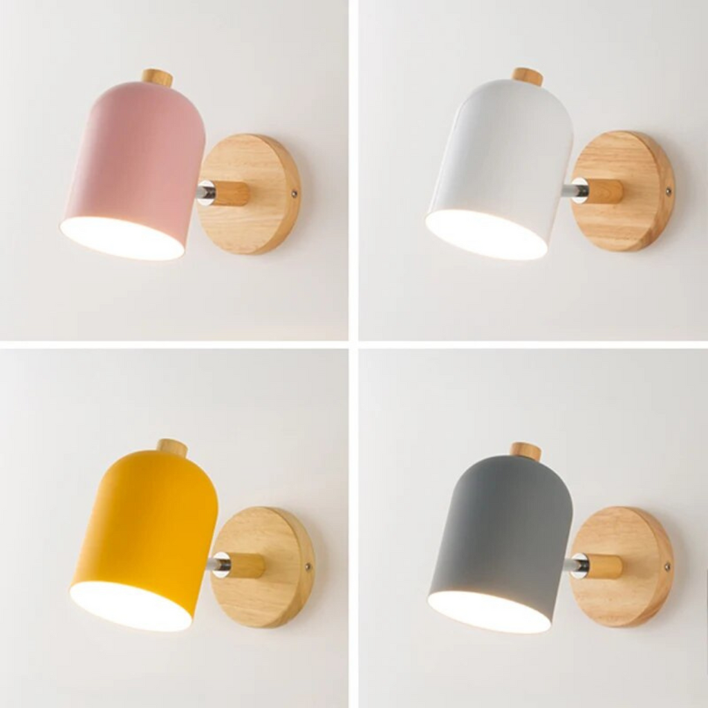 Drelis Nordische Holz-Wandleuchte für Wohnräume, minimalistisches Design | Temsk