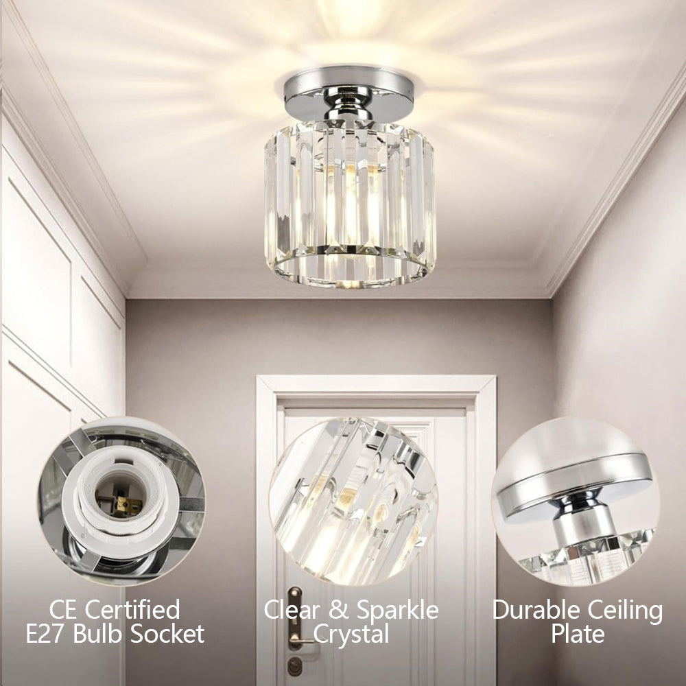 Crystal Ceiling Light E27, Surface Mounted, Modern Hall and Living Room | Temsk