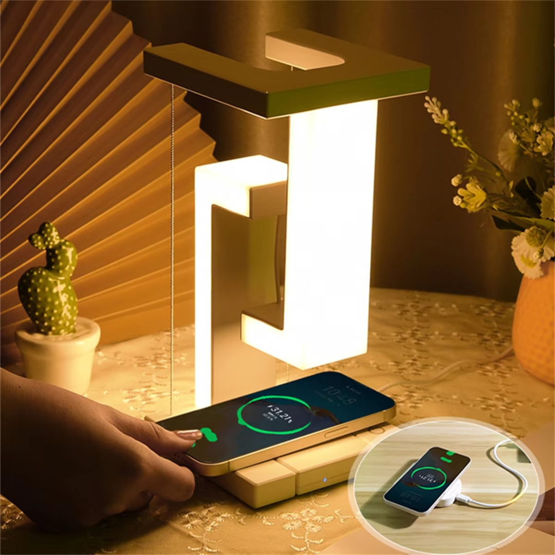 Floating Desk Lamp With Built-In Wireless Charging | Temsk