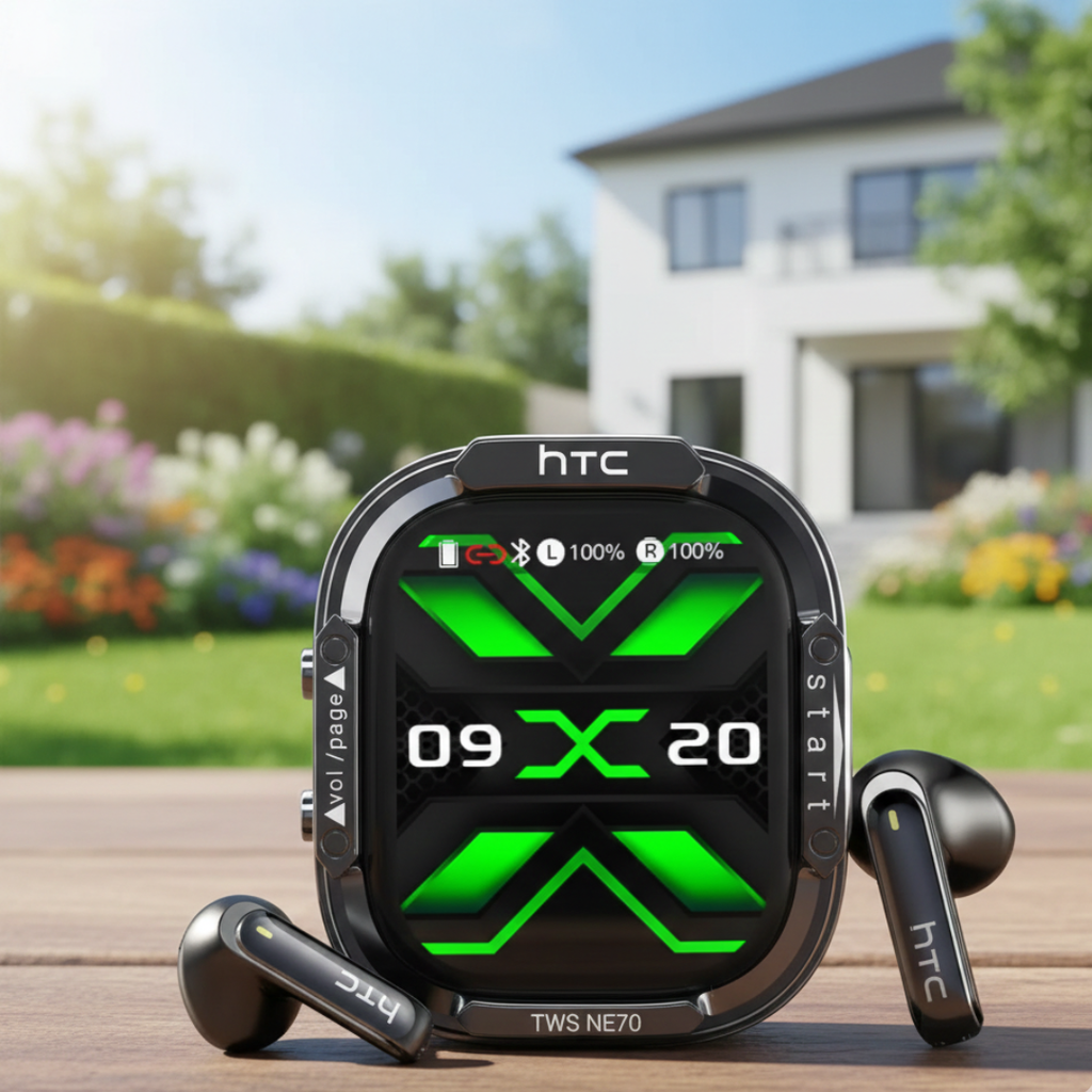 Wireless Earbuds With Touchscreen Case By HTC NE70 | Temsk