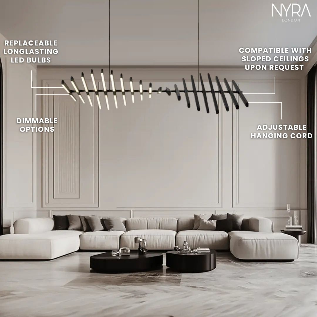 LatticeChord Chandelier Aluminum Modern Pendant With Remote And 40 E26/E27 Sockets | Temsk
