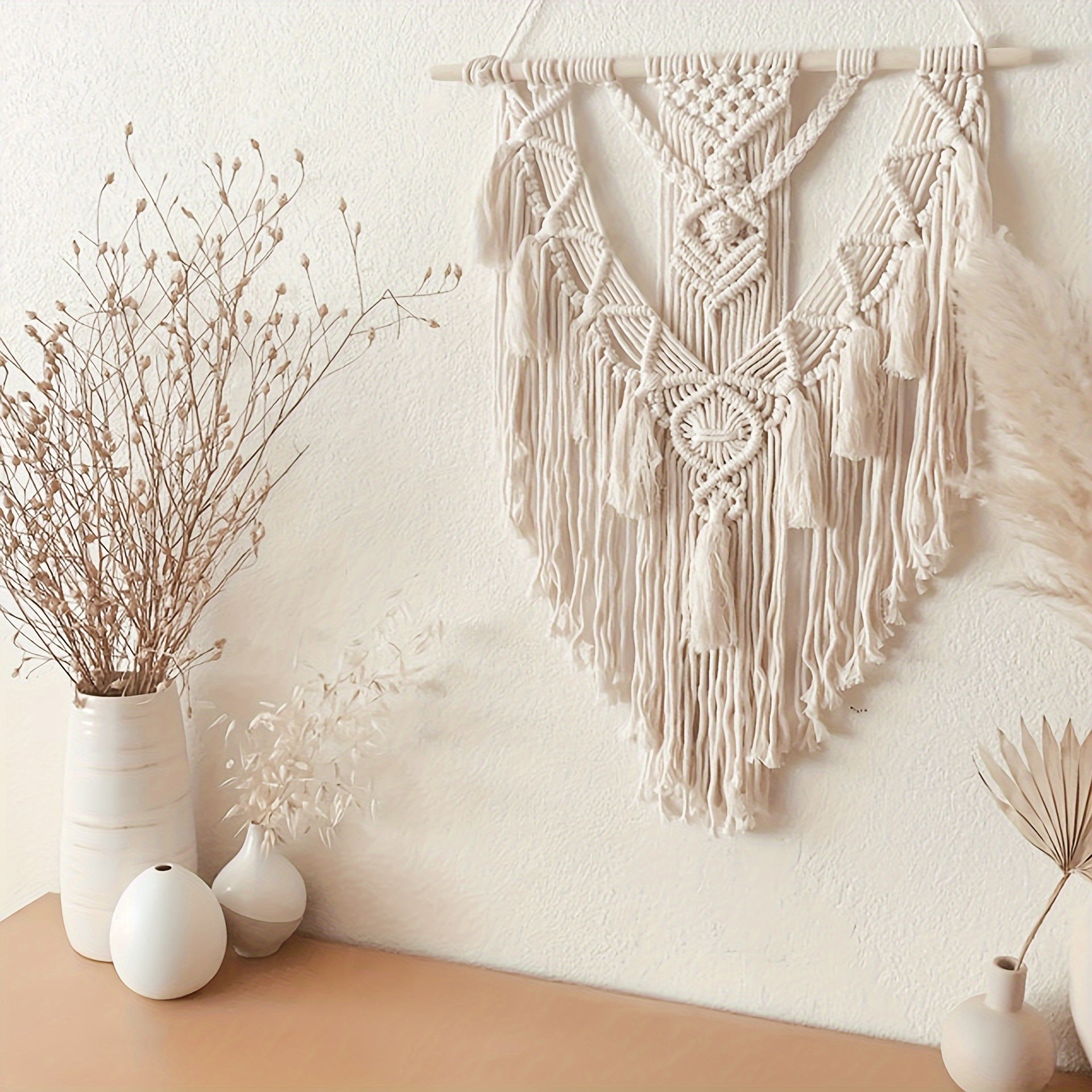 Bohemian Macrame Wall Hanging Handwoven Tapestry For Natural Home Decor | Temsk