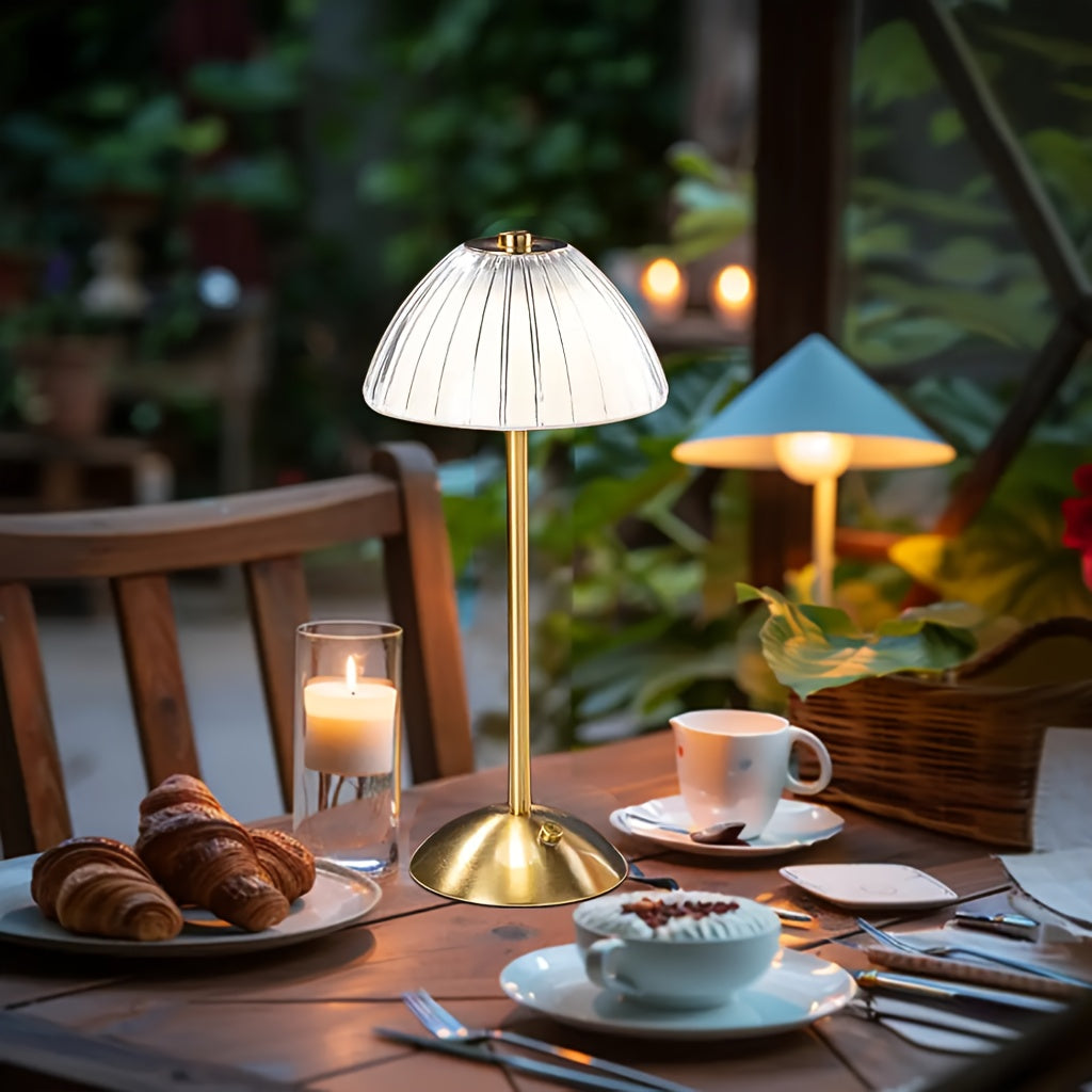 Golden Touch USB Rechargeable Table Lamp With Crystal Shade | Temsk