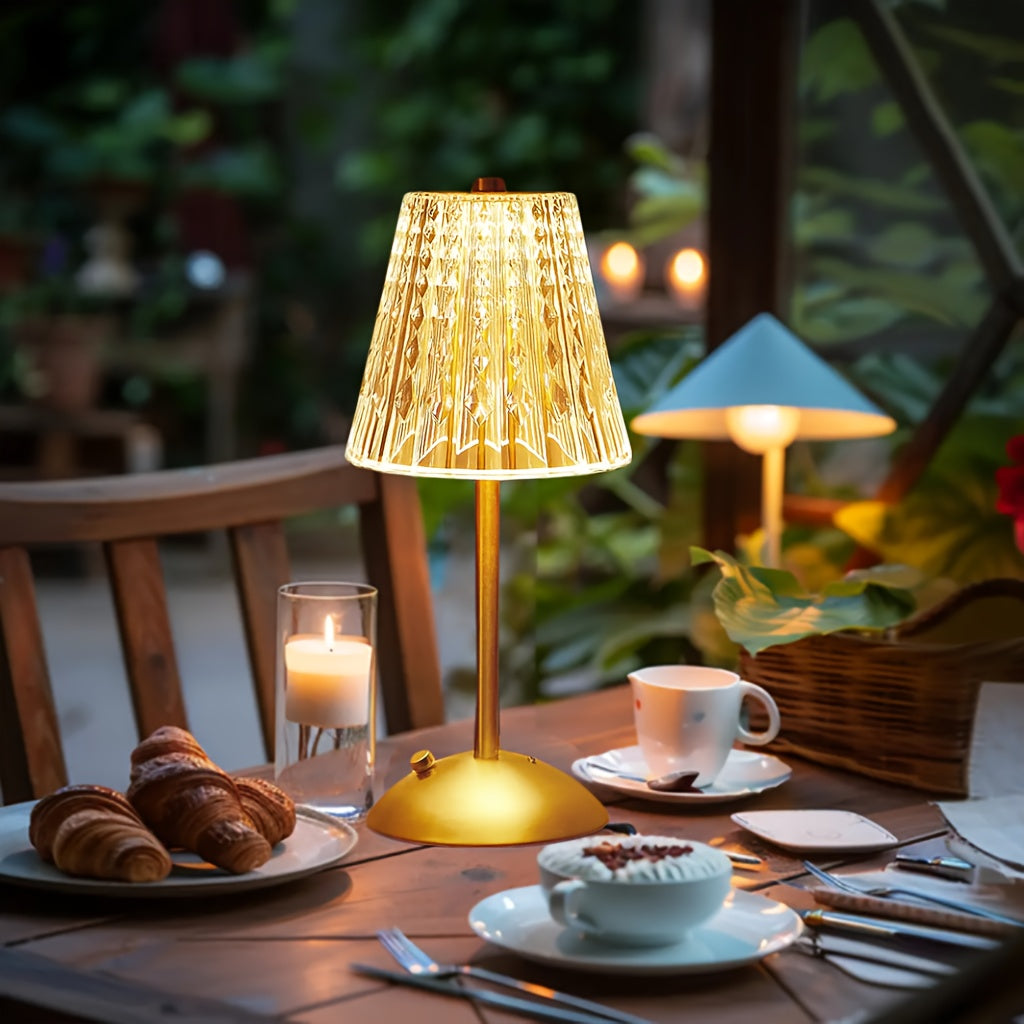 Kristall-Touch-Tischlampe mit dreifacher Farbdimmung und USB-Ladung | Temsk