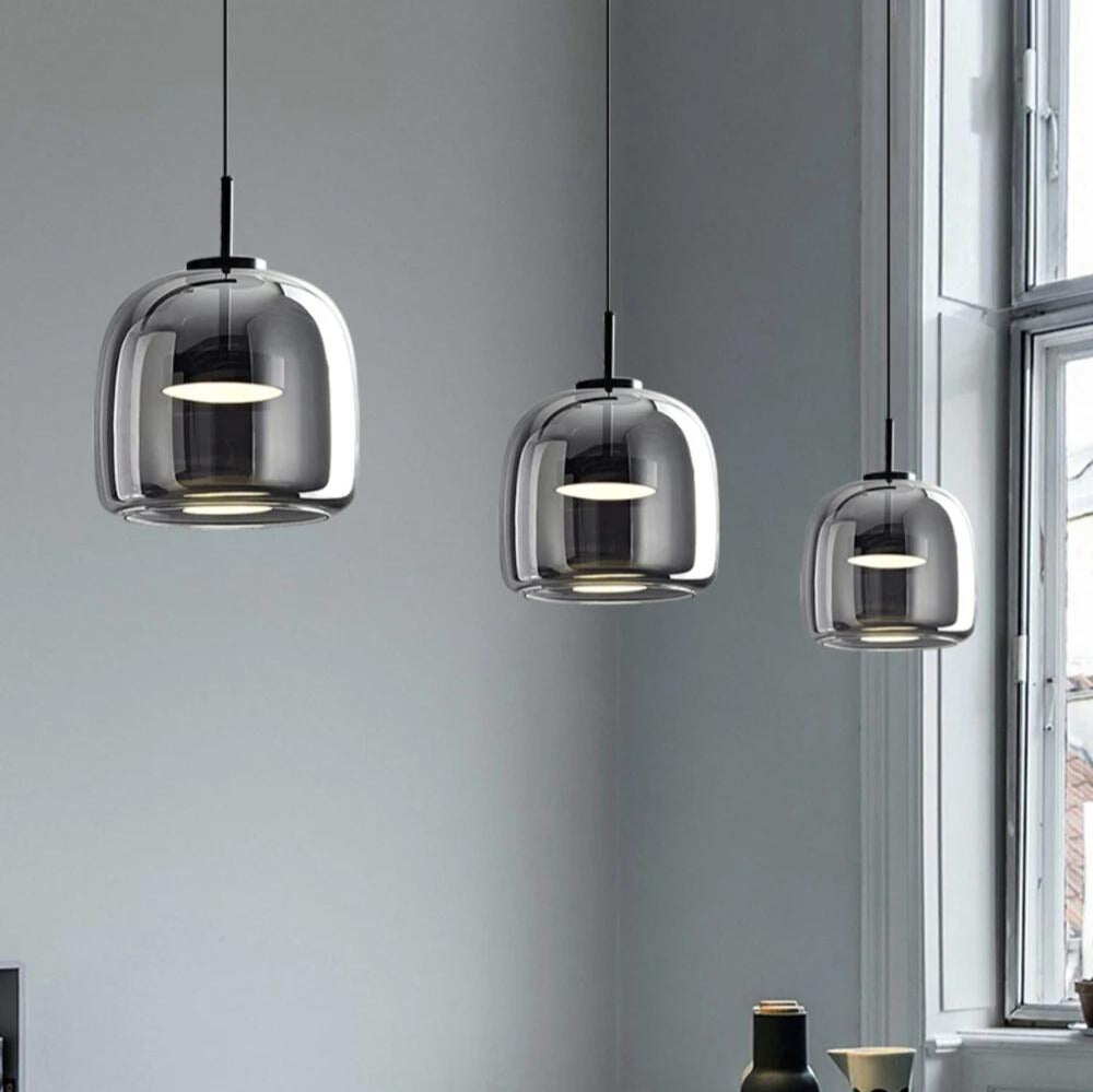 Nova Pendant Light In Black Glass For Contemporary Spaces | Temsk