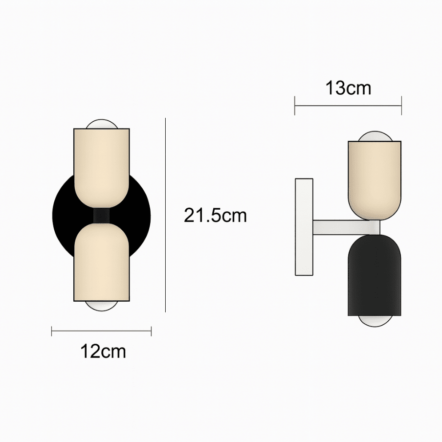 Modern Metal Cylinder Design 2-Light LED Wall Sconce | Temsk
