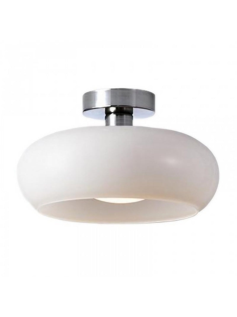 Bauhaus Glass Disk Ceiling Light In Brass Or Chrome Finish, Orange-Yellow Or White Glass | Temsk