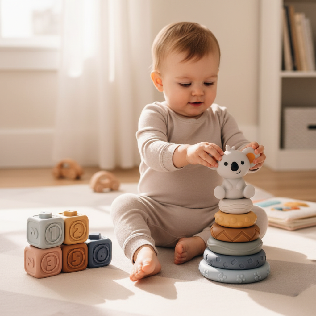 Soft Sensory Stacking Blocks With Teething Cubes For Babies | Temsk