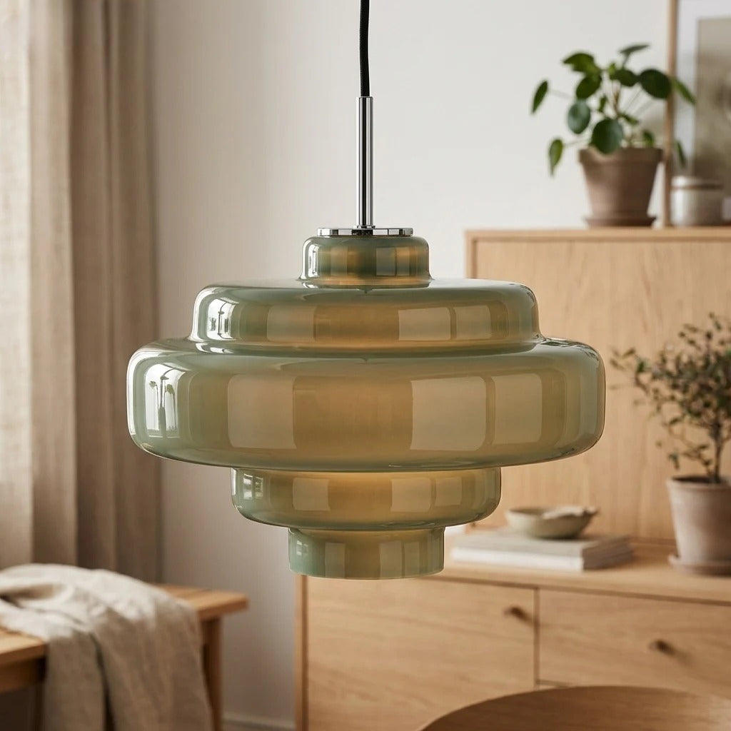 Coloured Glass Pendant Light In Bowl Form, Bauhaus Style | Temsk