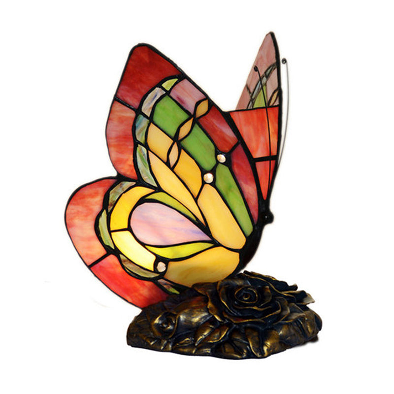 Aurelia Victorian Floral Resin Table Lamp With Butterfly | Temsk