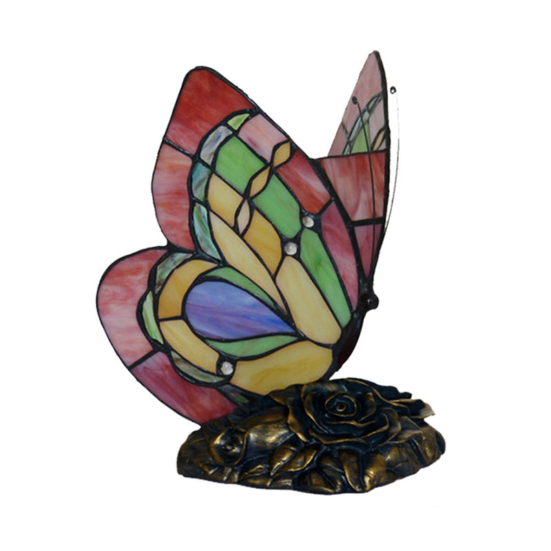 Aurelia Victorian Floral Resin Table Lamp With Butterfly | Temsk