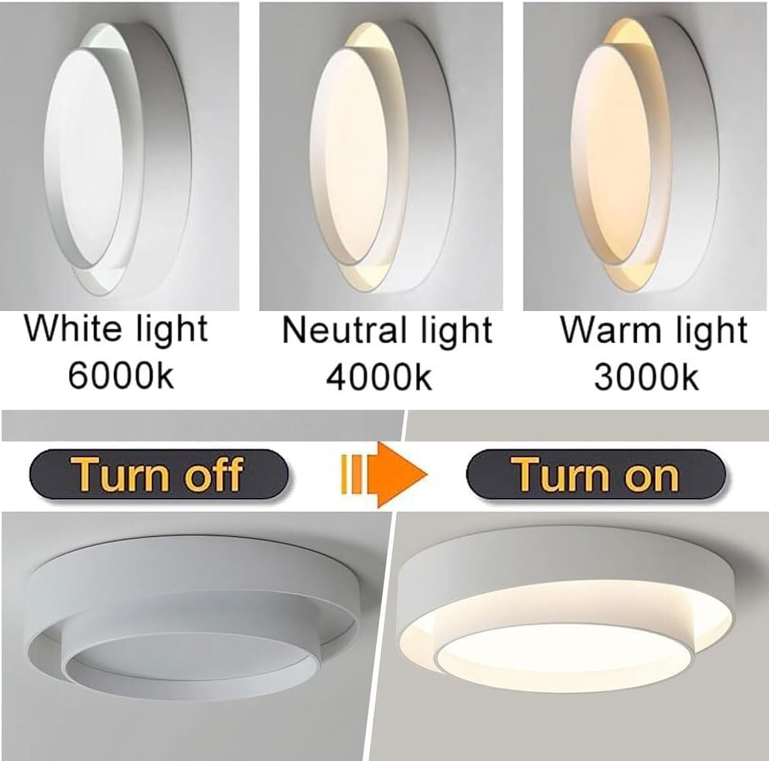 Nordische runde LED-Deckenleuchte im minimalistischen Design | Temsk