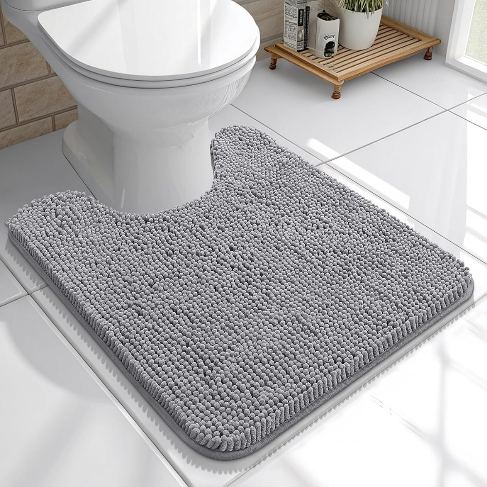 Chenille Bath Rug Absorbent Mat For Bathroom Floor That Stays Put | Temsk
