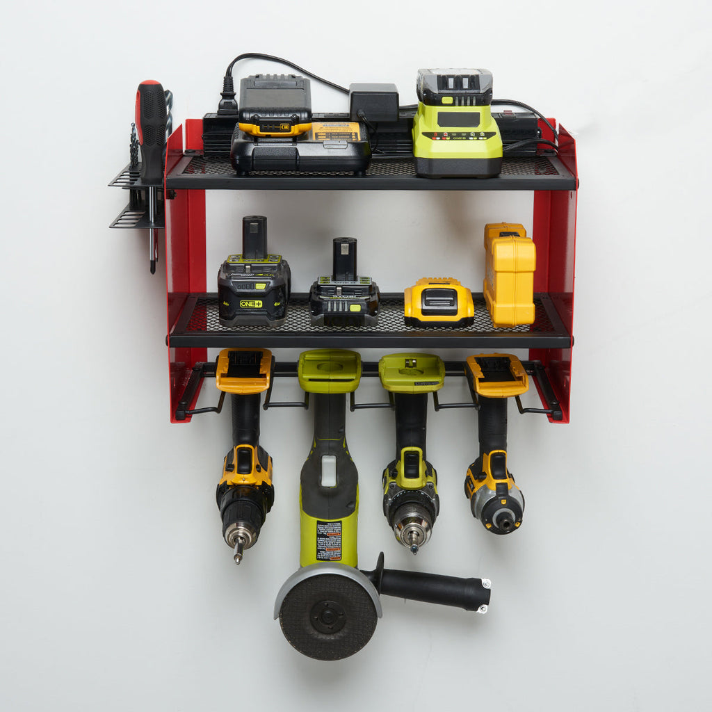 Werkzeugorganizer zur Wandmontage mit Ladestation und Garagenregal | Temsk
