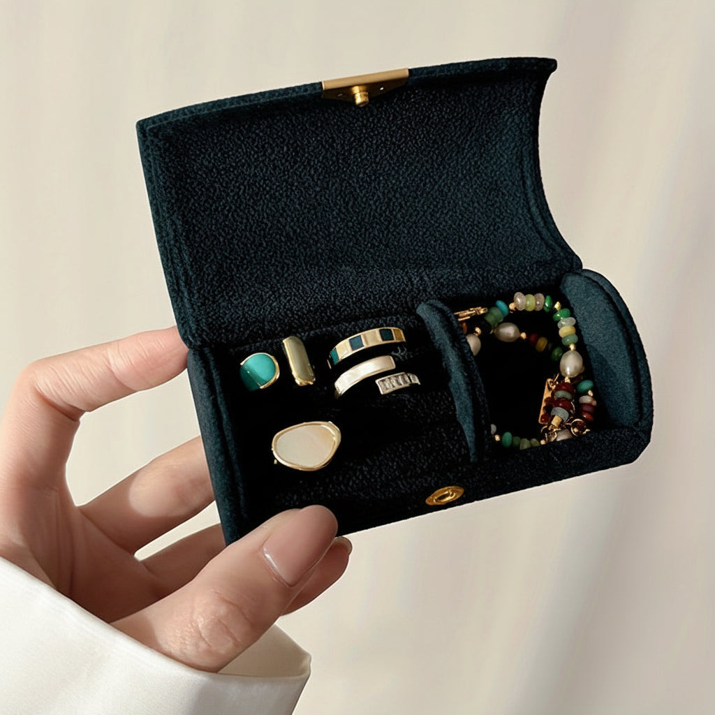 Mothers Day Travel Jewelry Box With Snap Closure Organizer | Temsk
